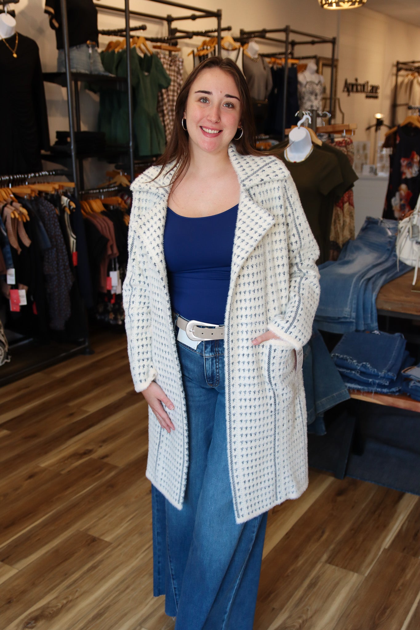 SAGE THE LABEL “MARCEAU” HOUNDSTOOTH COAT