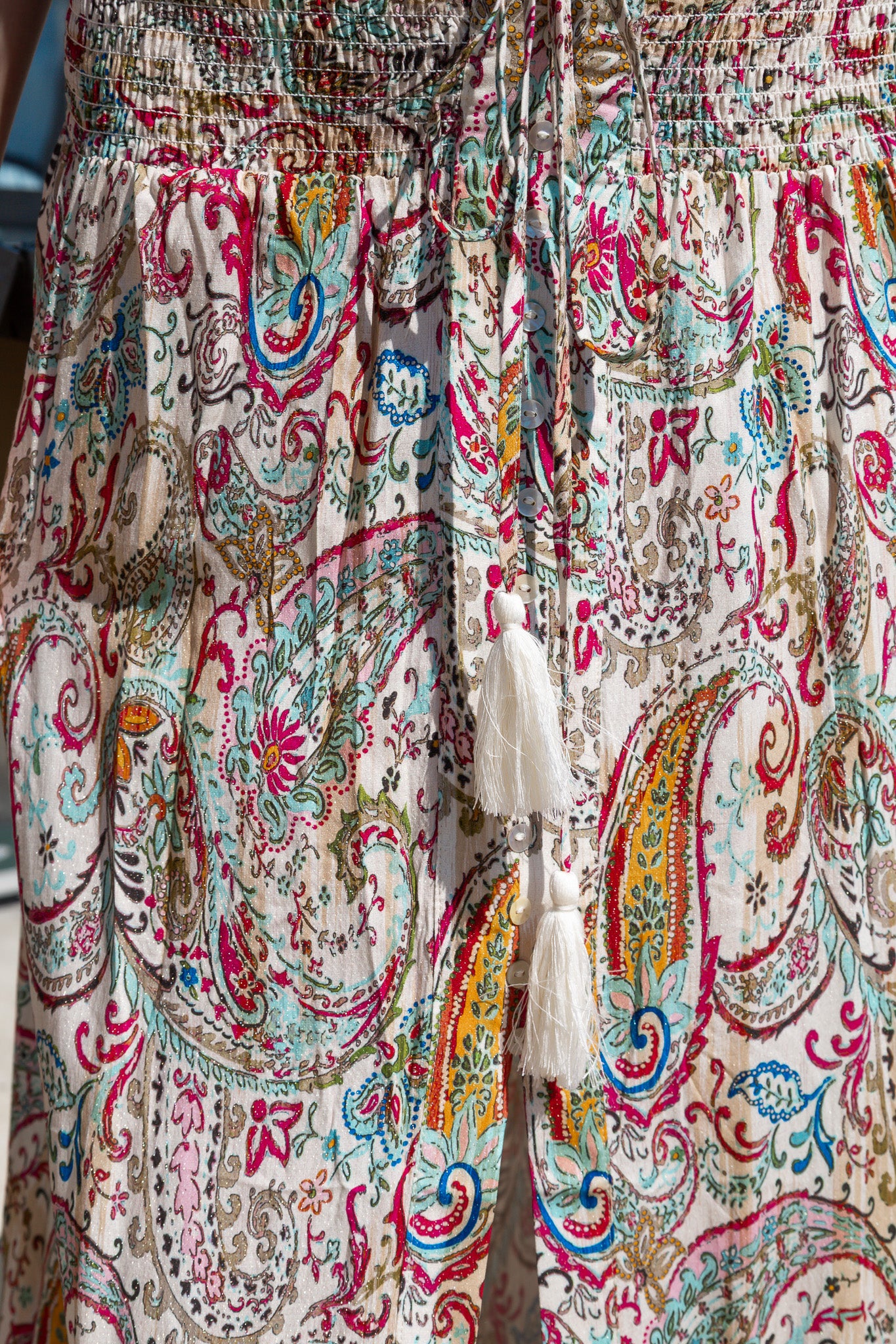 MOLLY BRACKEN PAISLEY FRONT SLIT MAXI SKIRT