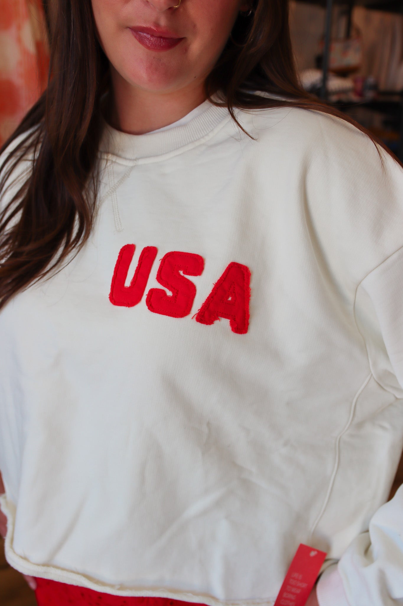 BY TOGETHER USA CROPPED CREW NECK