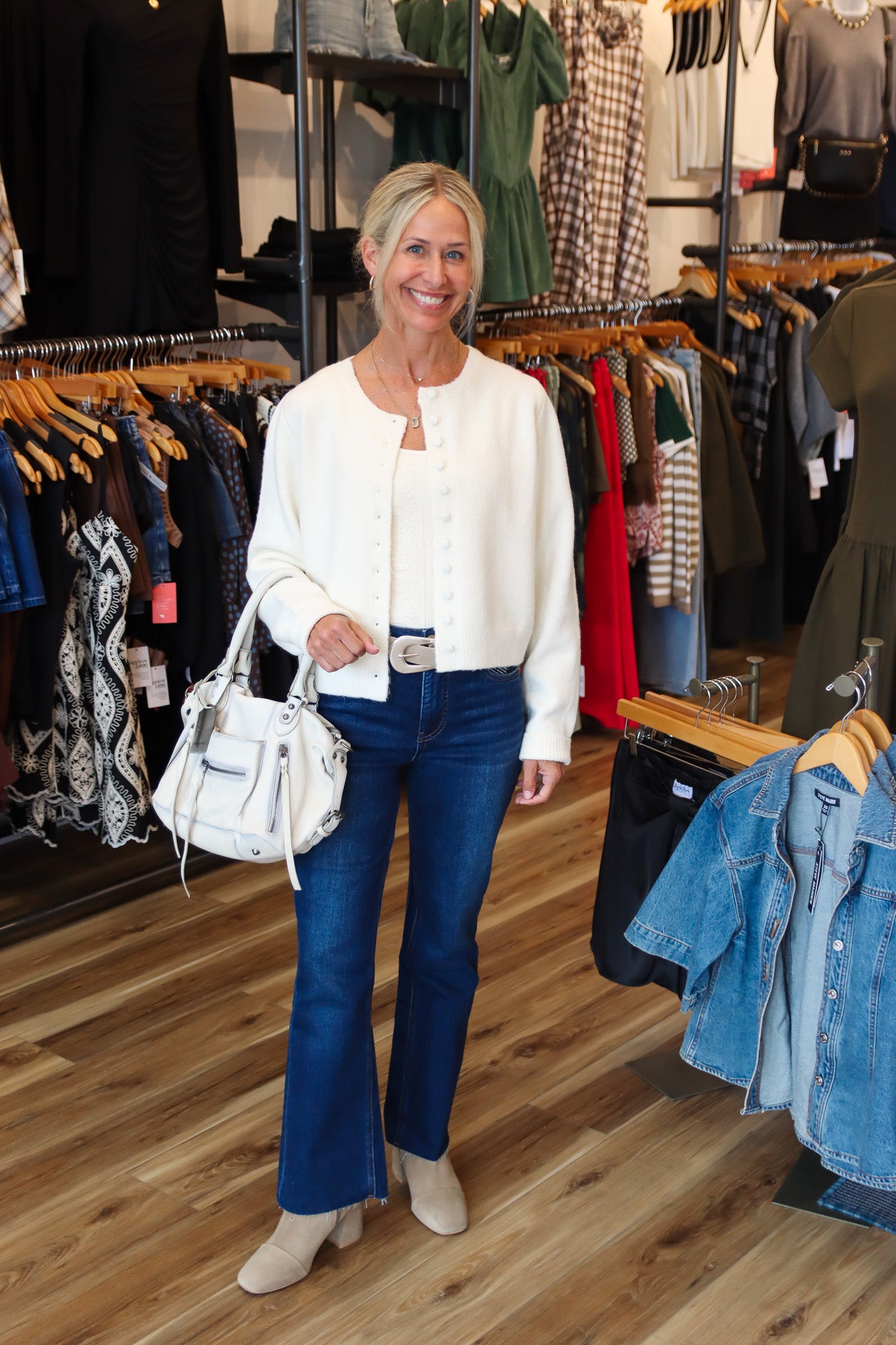 PINCH BUTTON DOWN LONG SLEEVE CARDIGAN