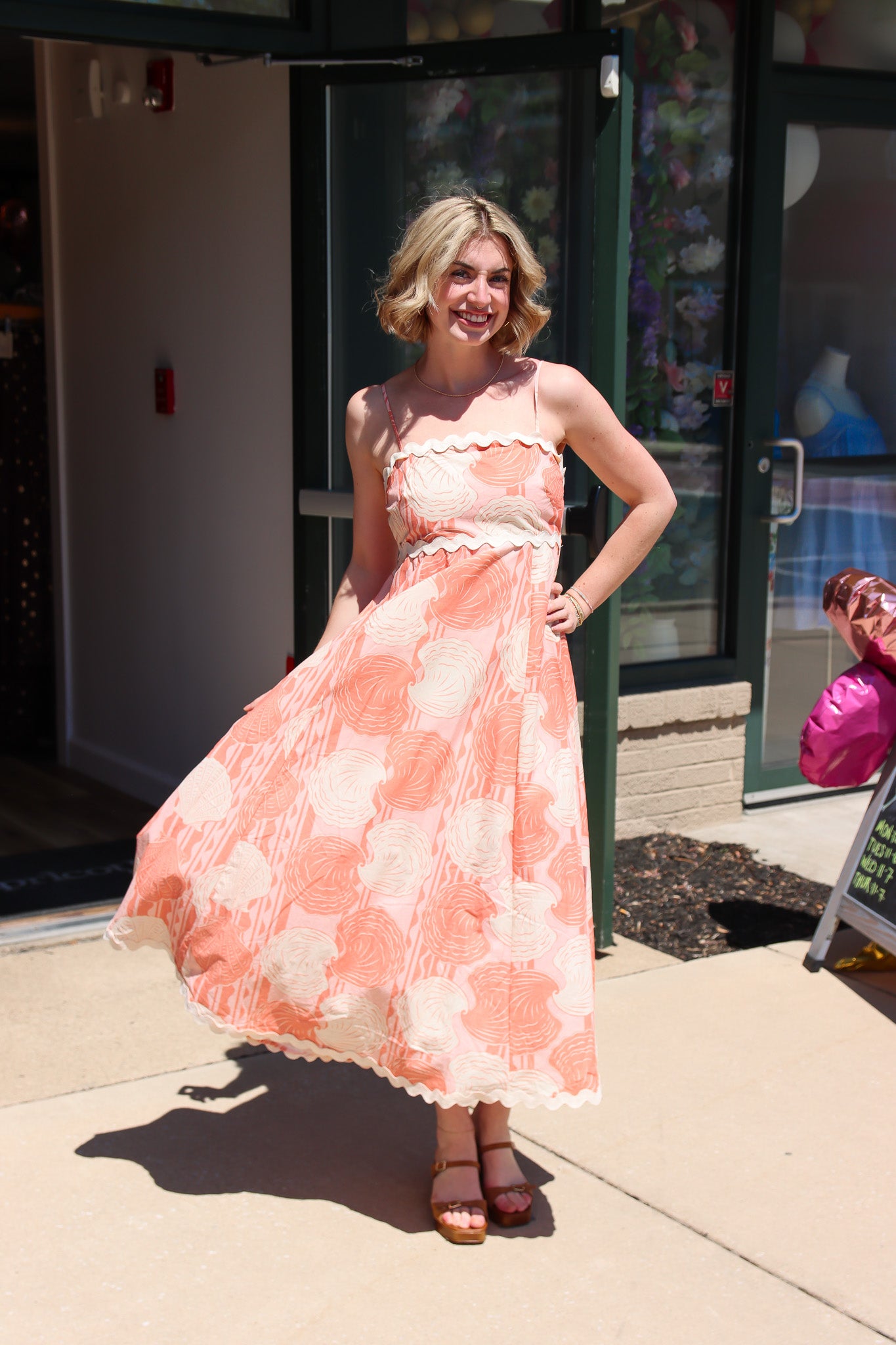 BY TOGETHER RIC RAC HEM SHELL MAXI DRESS