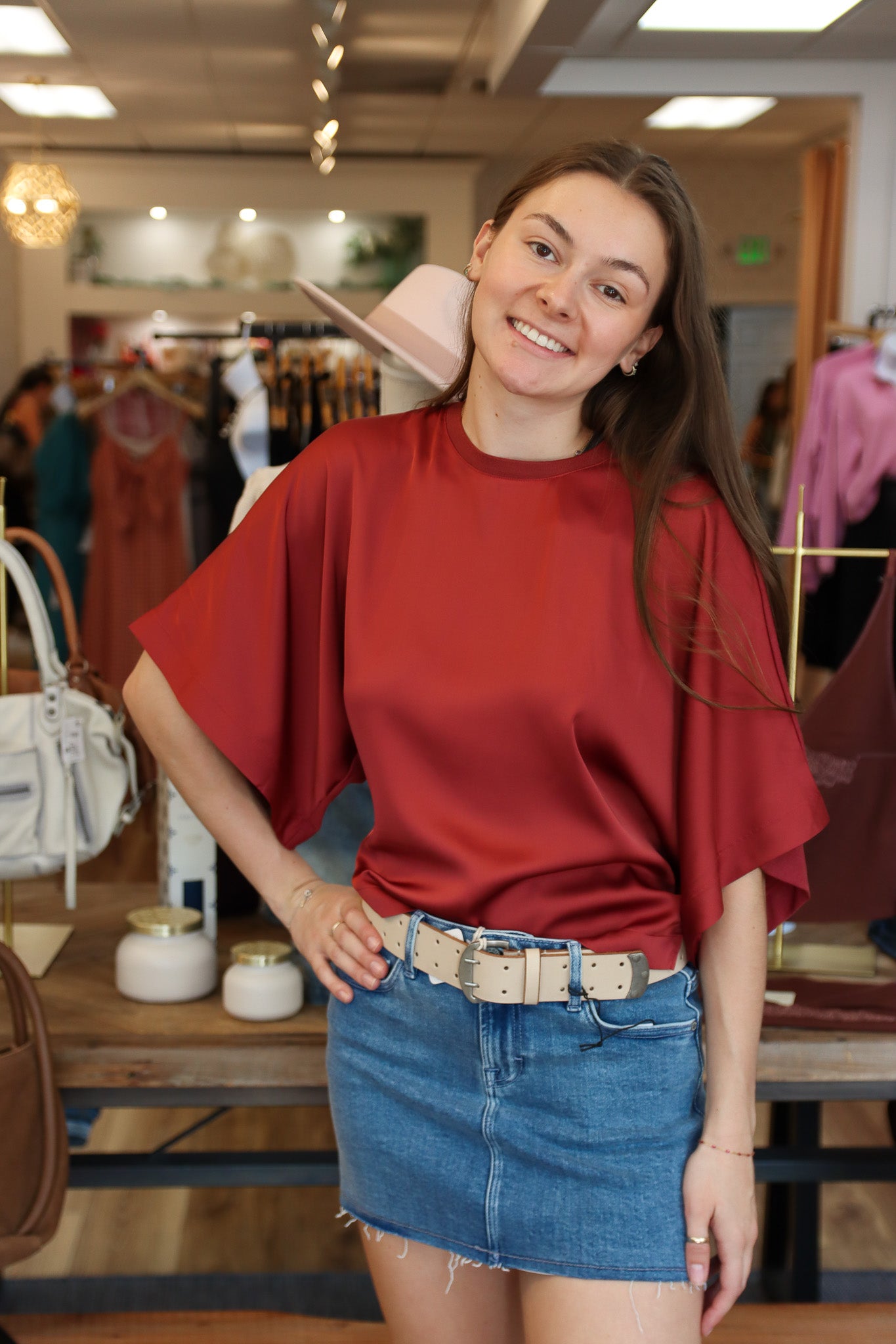 LYSSE “GINGER” MIX-MEDIA DOLMAN TEE