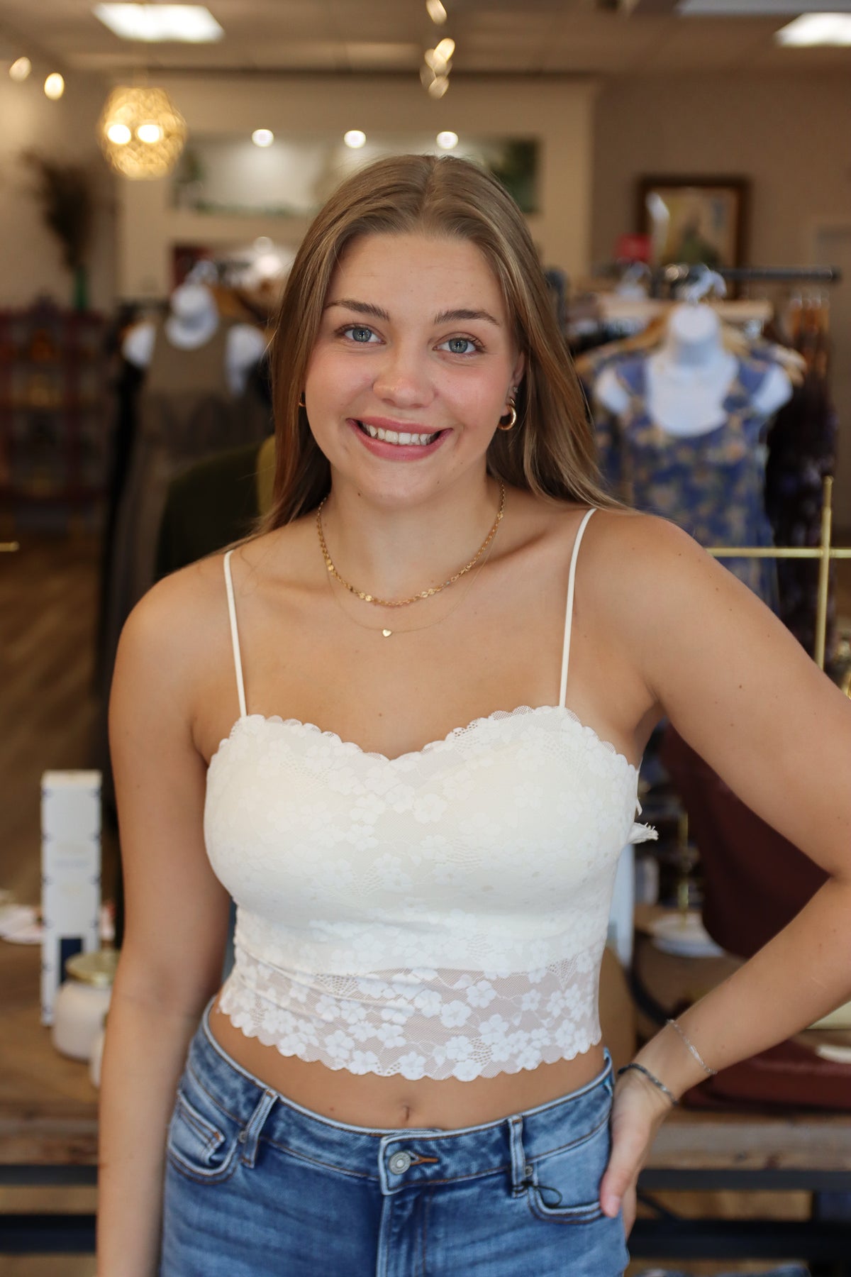 ALLIE ROSE FLORAL LACE SCALLOP EDGE SWEETHEART BRALETTE