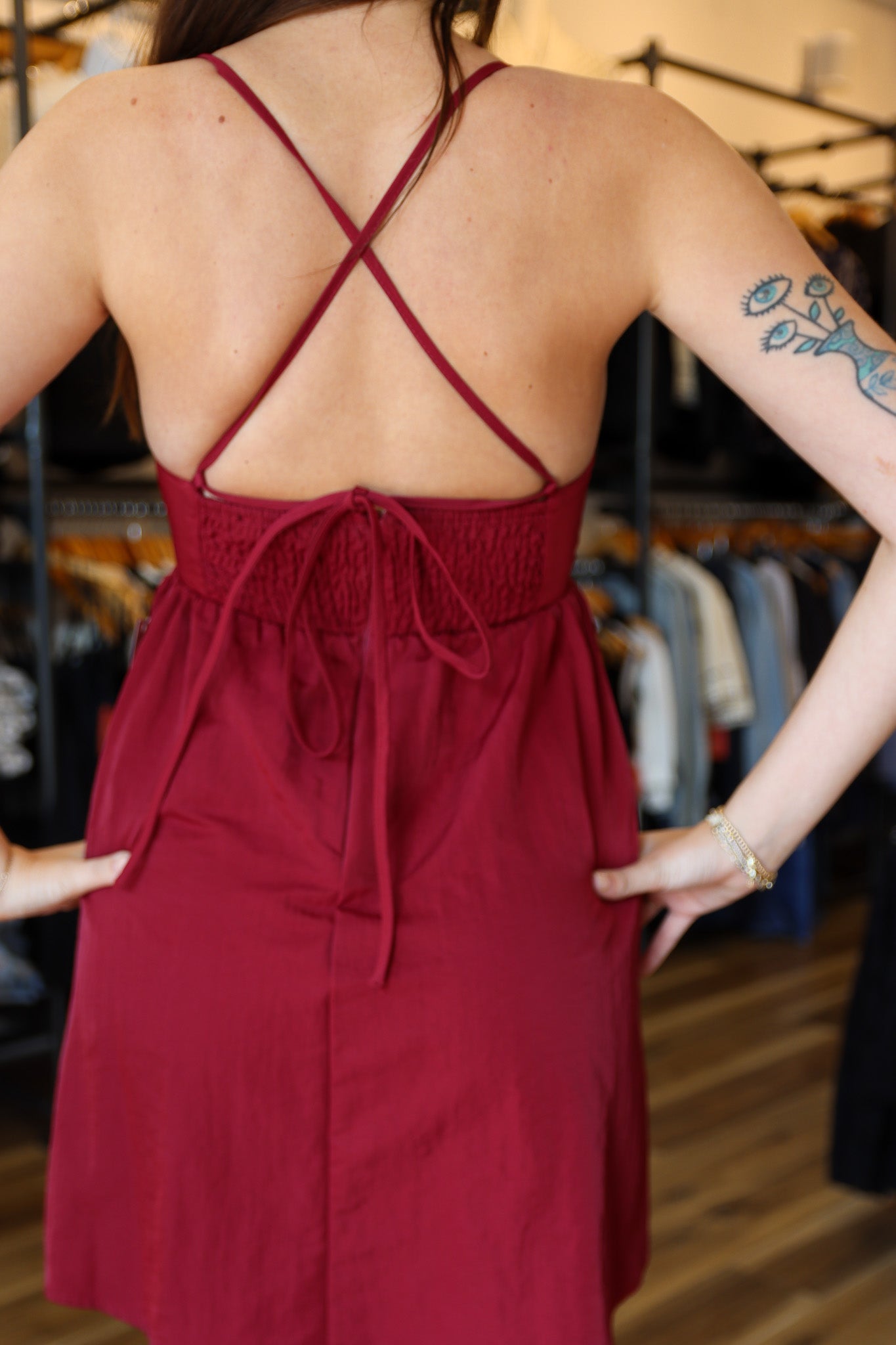 BRIT TIE BACK MINI DRESS