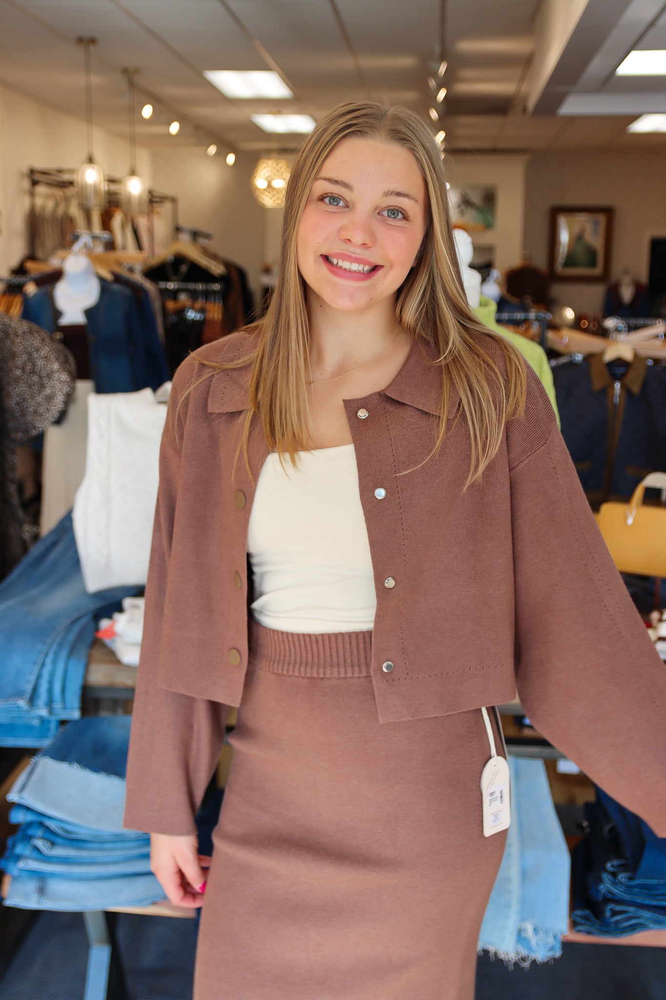 ISSA BUTTON FRONT SWEATER JACKET