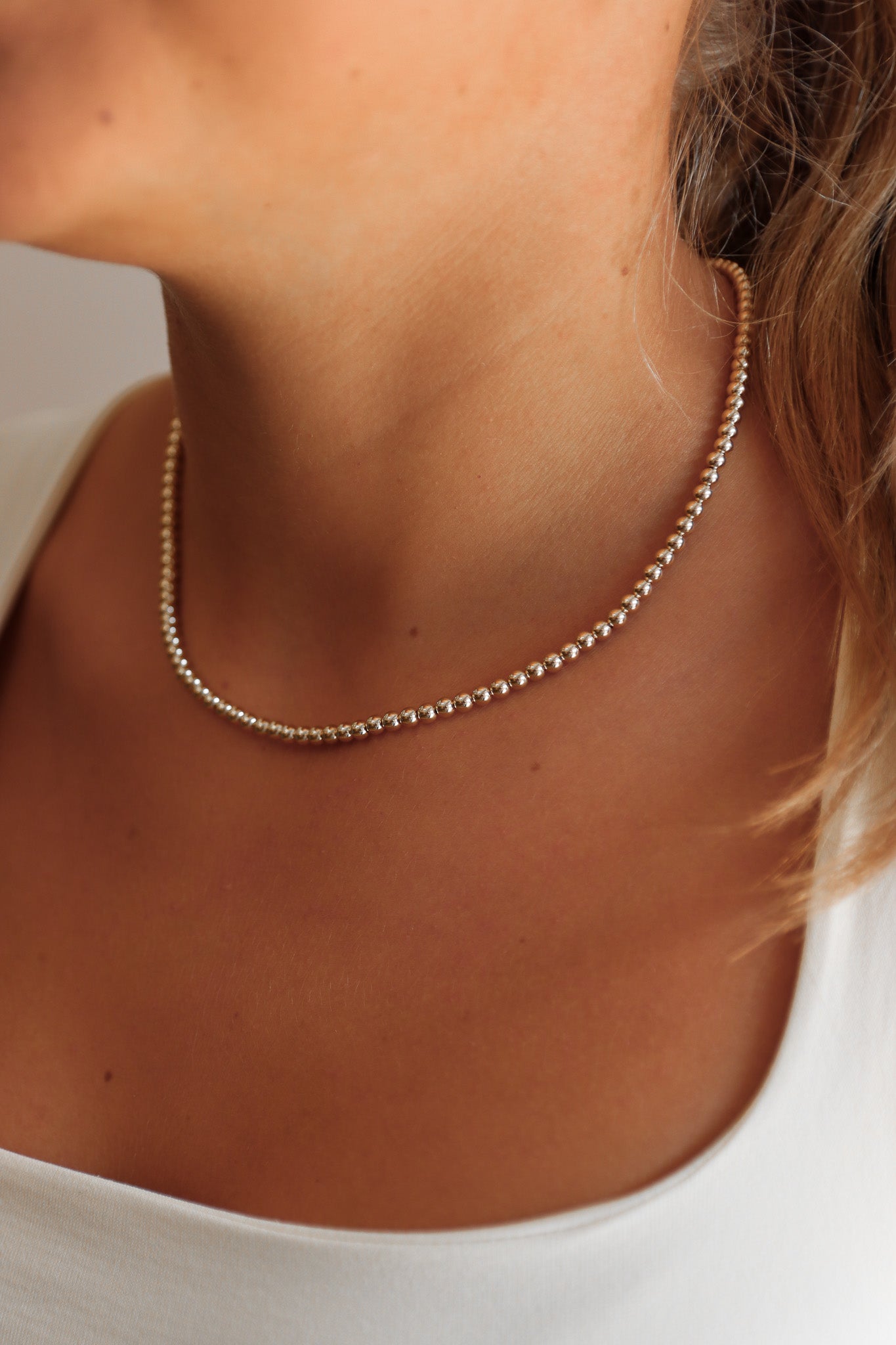 17" CHOKER CLASSIC GOLD 4MM BEAD