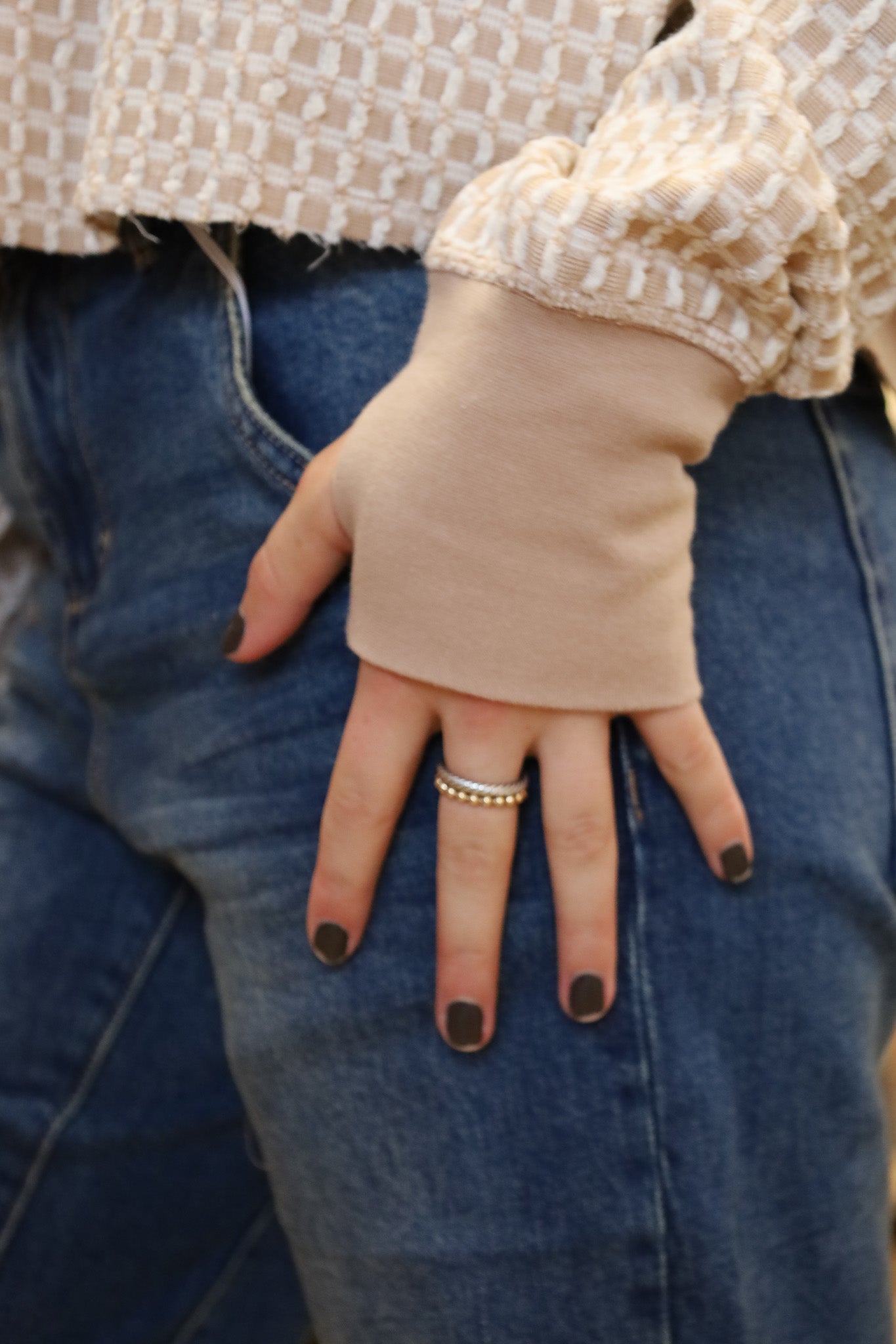 HAPPI 31" MID RISE FLARE COATED DENIM