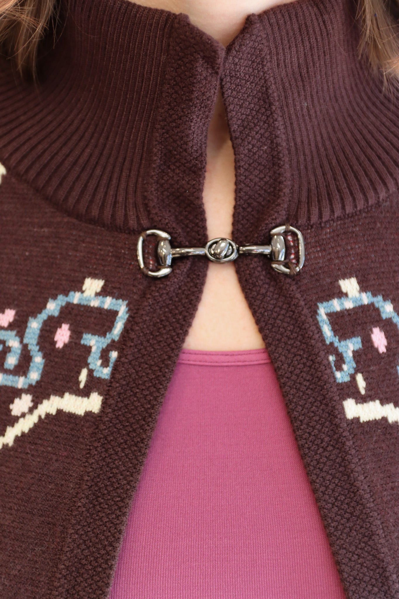 FLORAL PATTERN TOGGLE CARDIGAN