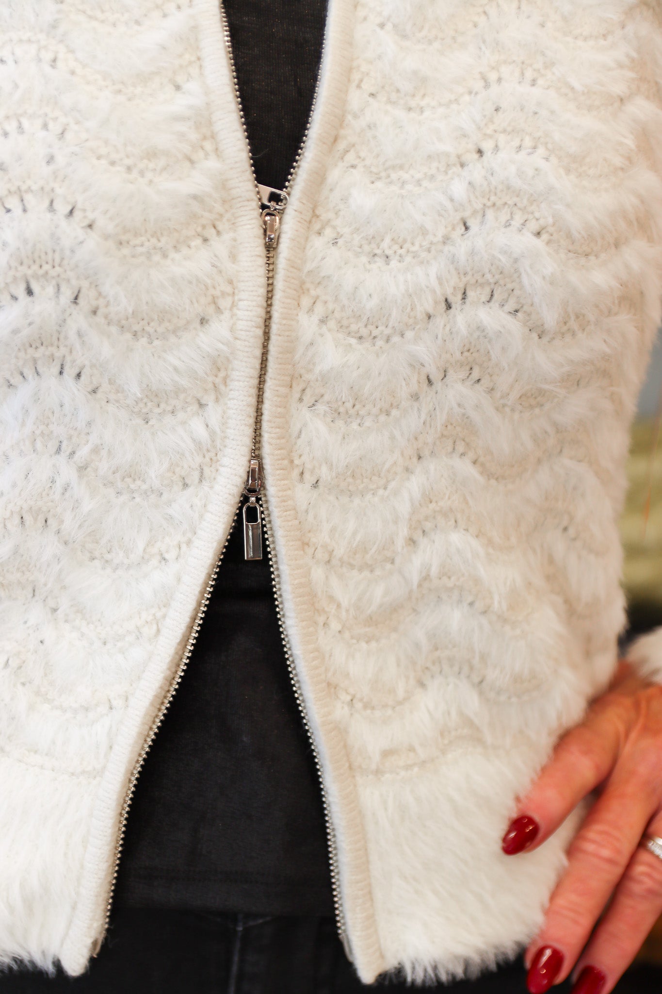 ivanna zip front knit bomber