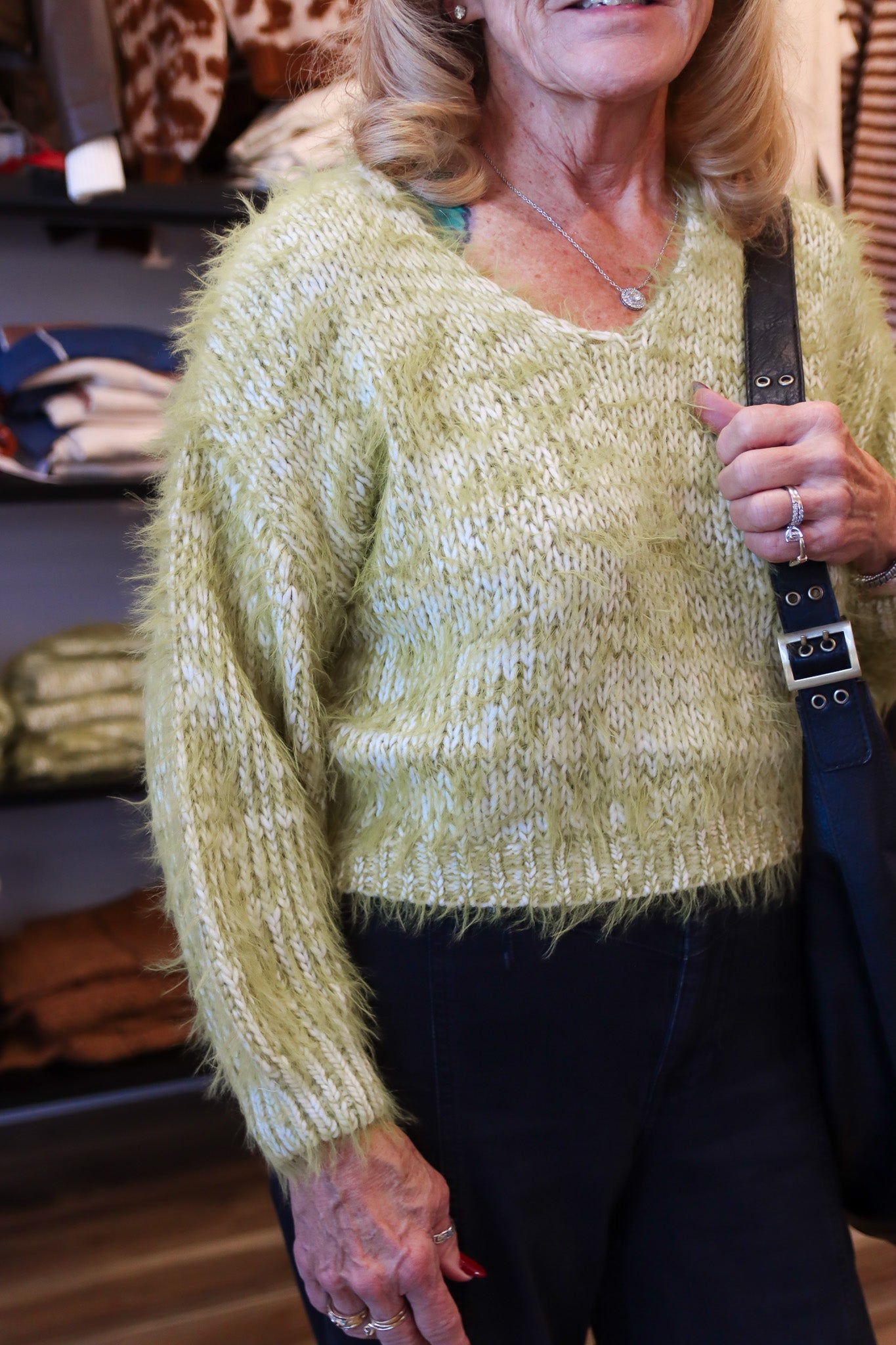 FUZZY KNITTED SWEATER