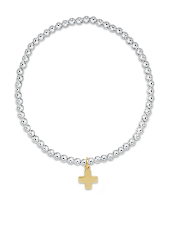 CLASSIC MIXED 3MM CROSS GOLD CHARM BRACELET