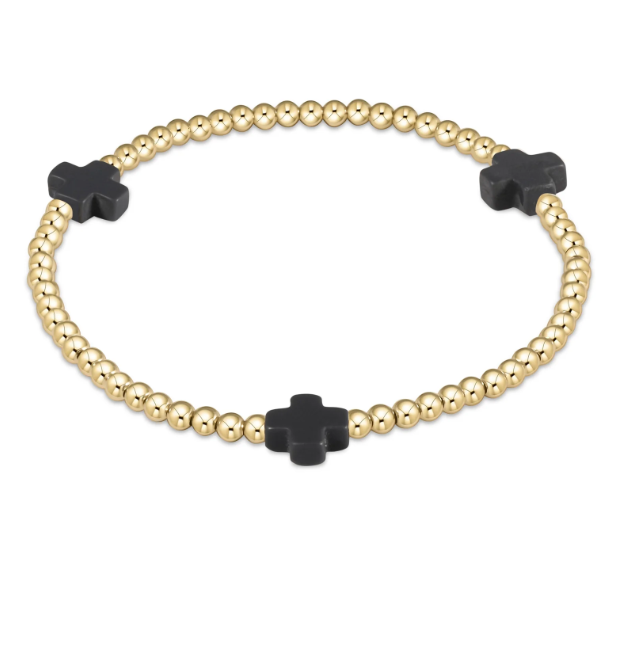 SIGNATURE CROSS 3MM CHARCOAL BRACELET