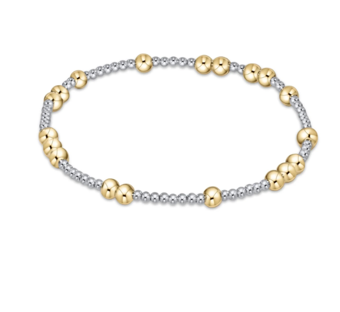 HOPE UNWRITTEN 4MM BEAD BRACELET- MIXED METAL