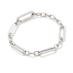 HEATHER LINK AND CHAIN BRACELET SILVER ONE SIZE