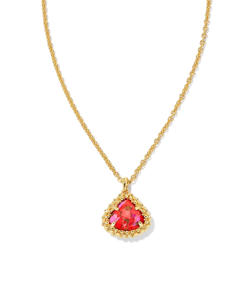 FRAMED KENDALL PENDANT BRZVND RED FUCHSIA