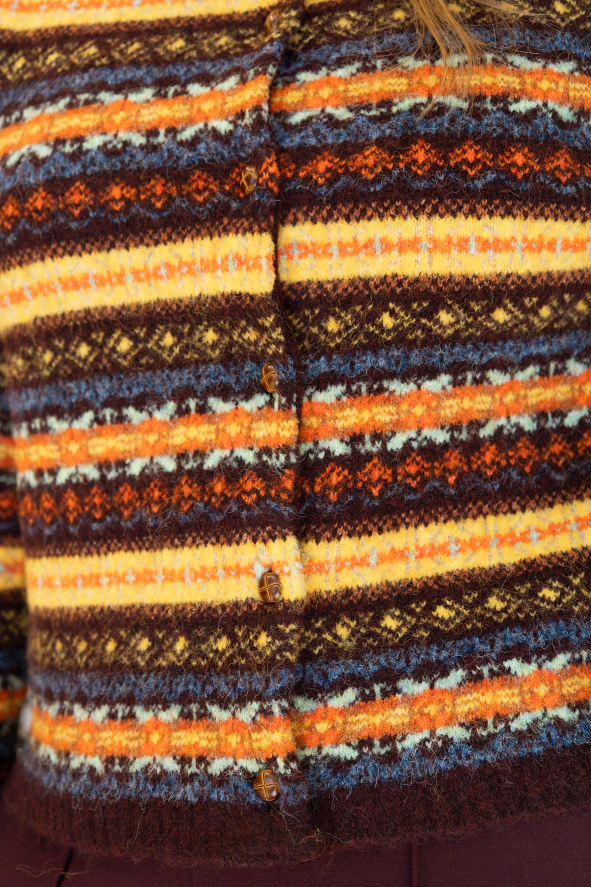 SOFT ROUND-NECK FAIR ISLE PATTERN SWEATER