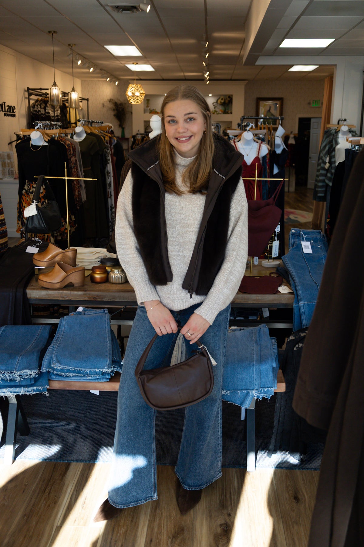 FREE PEOPLE "AFTERGLOW" FAUX FUR VEST