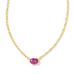 CAILIN CRYSTAL PENDANT NECKLACE GOLD PURPLE CRYSTAL ONE SIZE