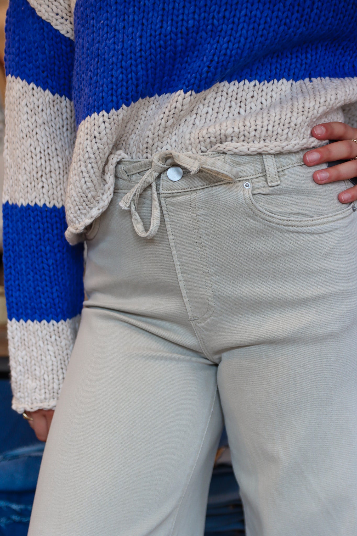 LYSSE “NELLIE” DRAWSTRING WIDE LEG DENIM PANT
