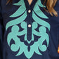 JODIFL FLORAL APPLIQUE SHIFT DRESS