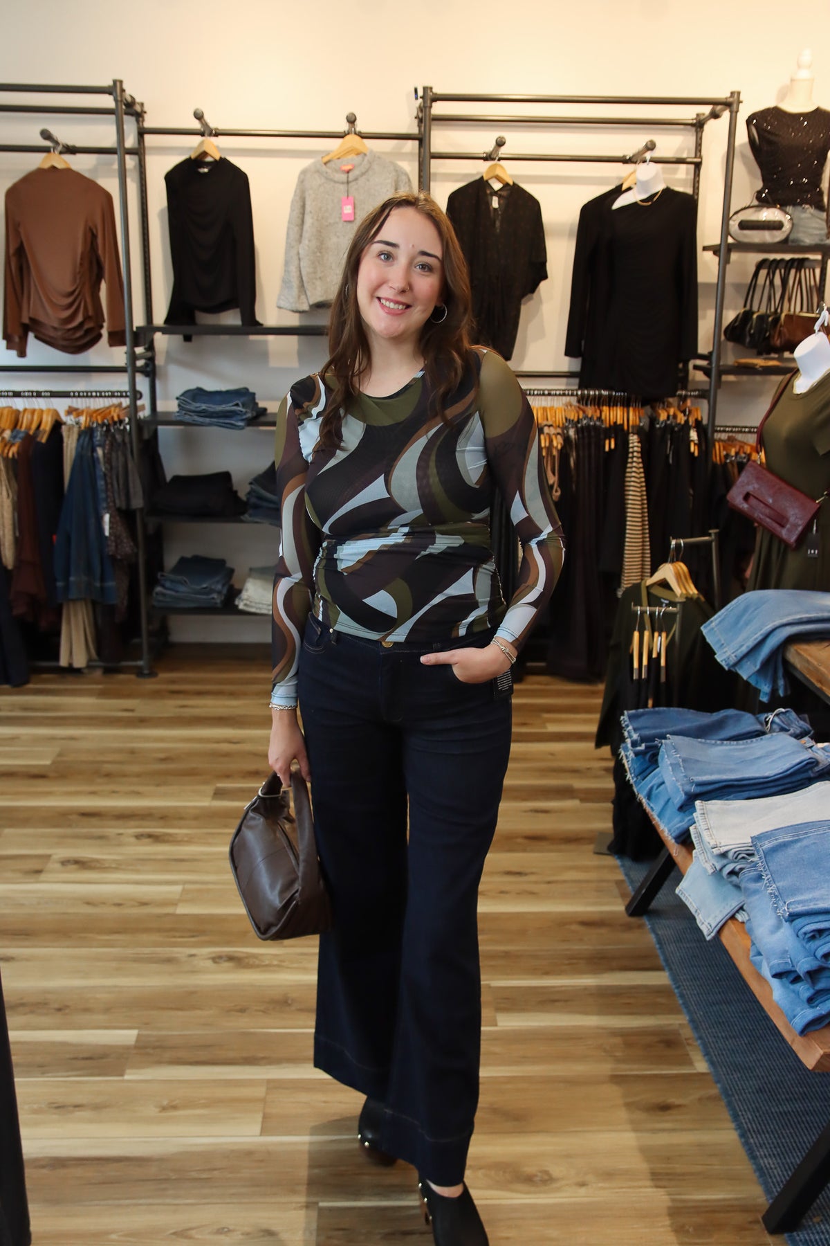 ARIELLA LONG SLEEVE RUCHED TOP