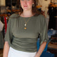 ALLIE ROSE DOUBLE KNIT ANGEL SLEEVE TOP