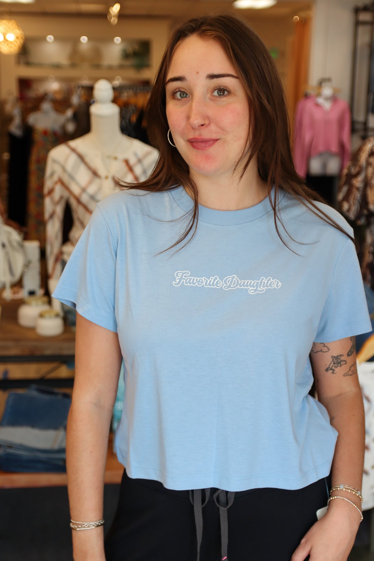 FAVORITE DAUGHTER THE CROPPED “VARSITY” TEE