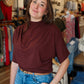 ALLIE ROSE DOUBLE KNIT ANGEL SLEEVE TOP