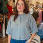 PINCH BUTTON DOWN SHORT SLEEVE SWEATER