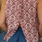 VELVET HEART "PARADISE TILE" BUTTON DOWN BACK TOP