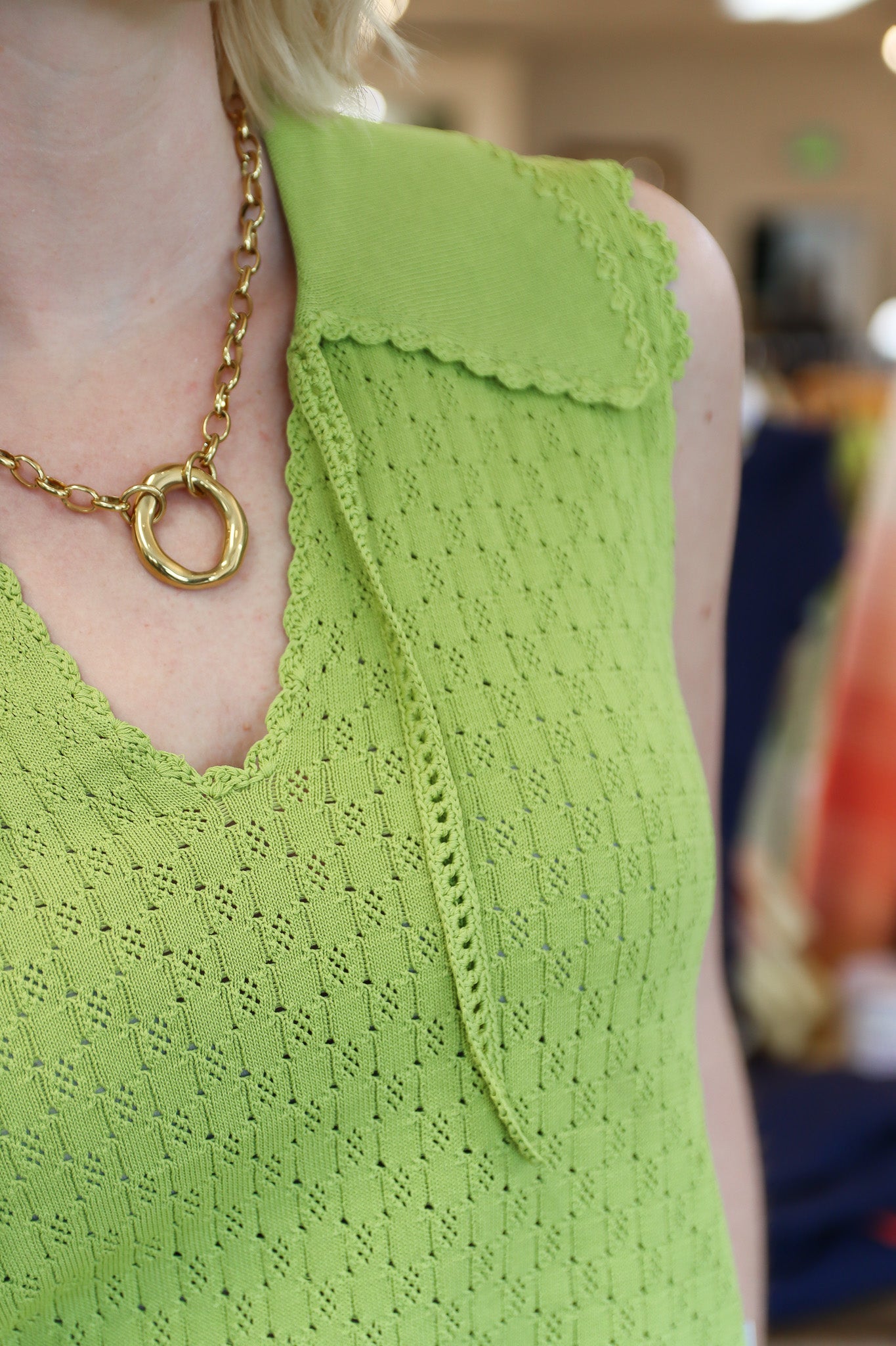 LINE & DOT “SHELMA” POINTELLE SLEEVELESS TOP