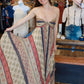 SKY YO MOON GRAPHIC ACCORDION RUFFLE STRAPLESS MAXI DRESS