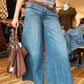 KUT “BLAKE” CURVE SEAM SUPER WIDE LEG JEAN