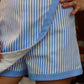 BABY PINK COTTON DENIM STRIPE TUBE ROMPER