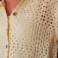 APRICOT CROCHET COLLAR COCONUT BUTTON TOP
