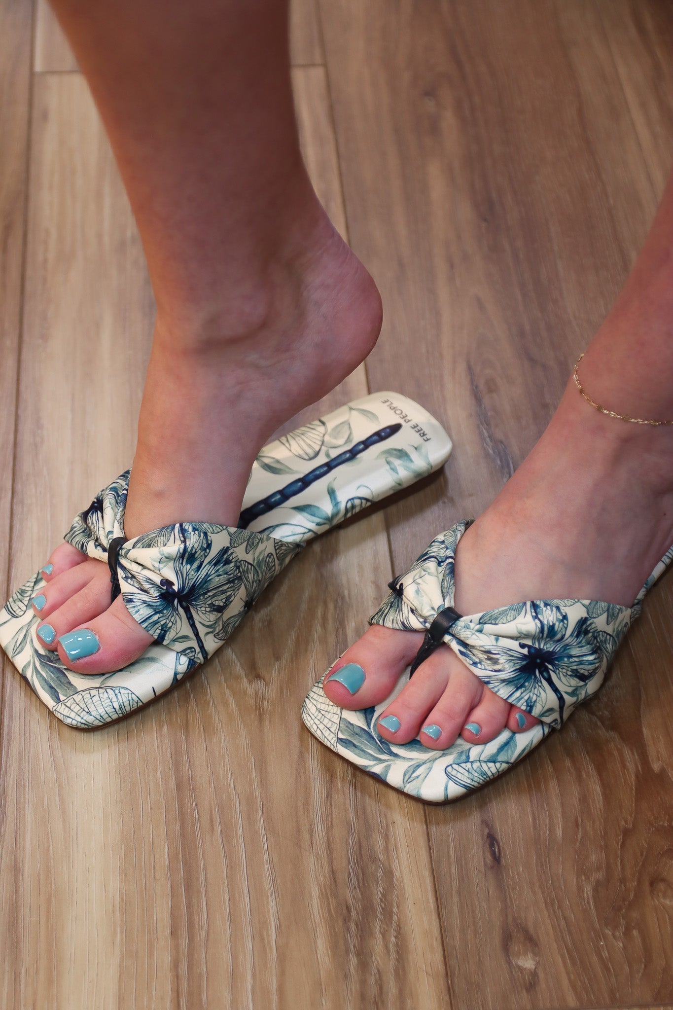 FREE PEOPLE TIA RUCHED PRINTED SANDAL