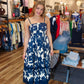 PINCH BOLD FLORAL TIERED MIDI DRESS