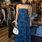 TCEC STRAPLESS FLORAL SCARF DRESS