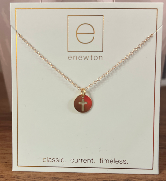 16” necklace gold blessed small gold disc