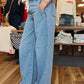 HIDDEN PULL ON WIDE LEG DENIM