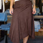 NEEDII SUEDE HANDKERCHIEF MIDI SKIRT