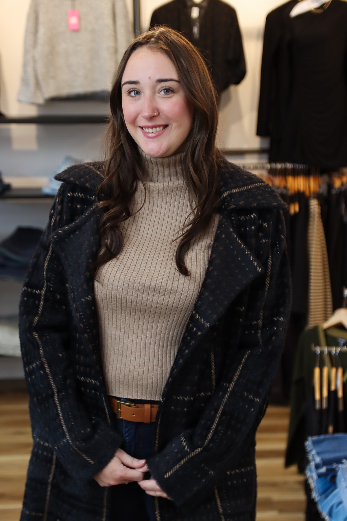 SAGE THE LABEL “MARCEAU” HOUNDSTOOTH COAT