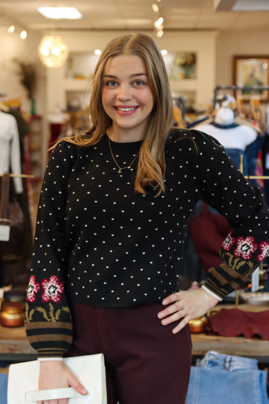 SALTWATER LUXE "DARRA" BALLOON SLEEVE SWEATER