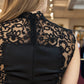 STEVE MADDEN MARIBELLA LACE DETAIL MIDI DRESS