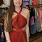 ASTR THE LABEL “VERA” CUT OUT HIGH NECK MAXI