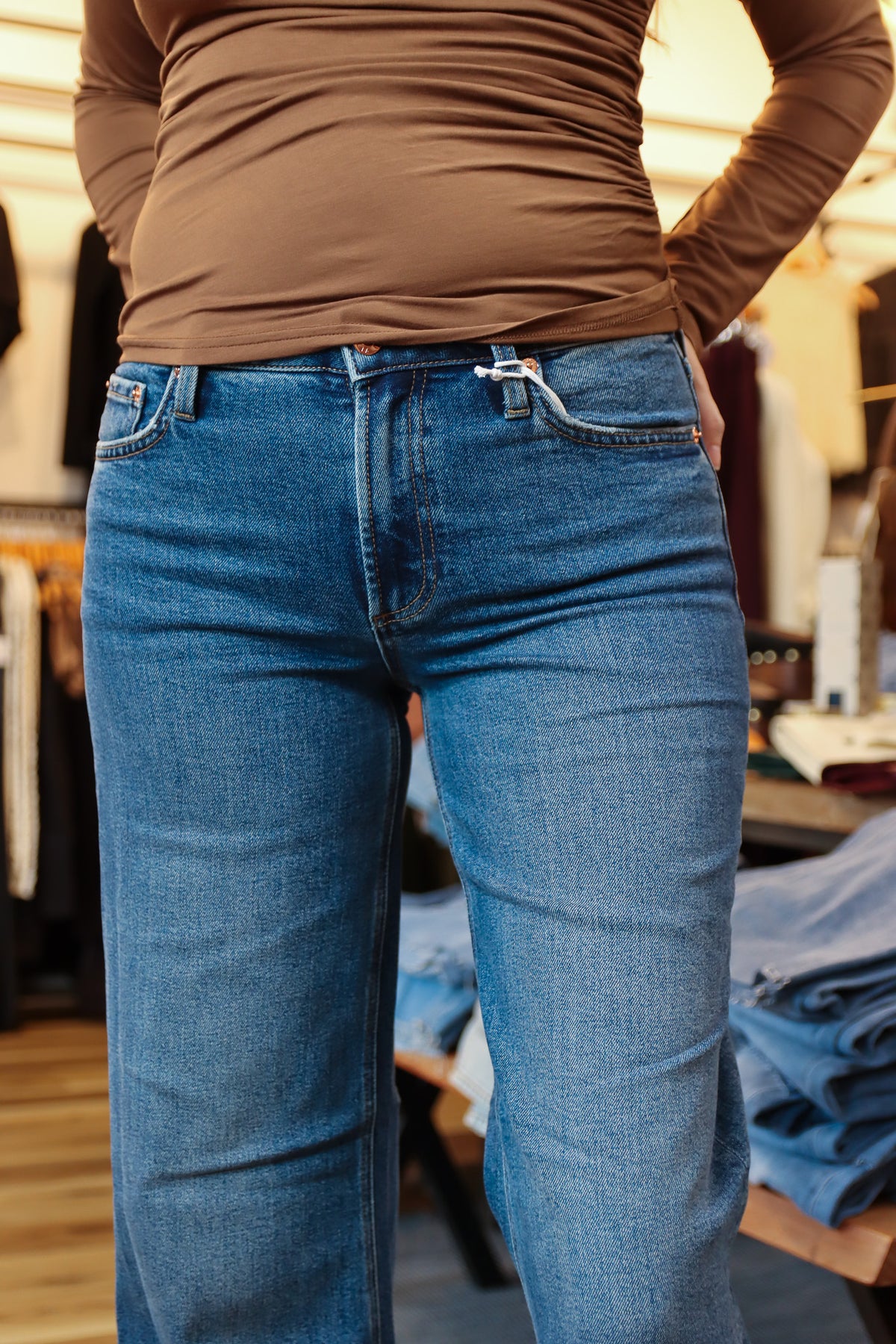 PISTOLA “VIVIAN” MID RISE WIDE LEG DENIM