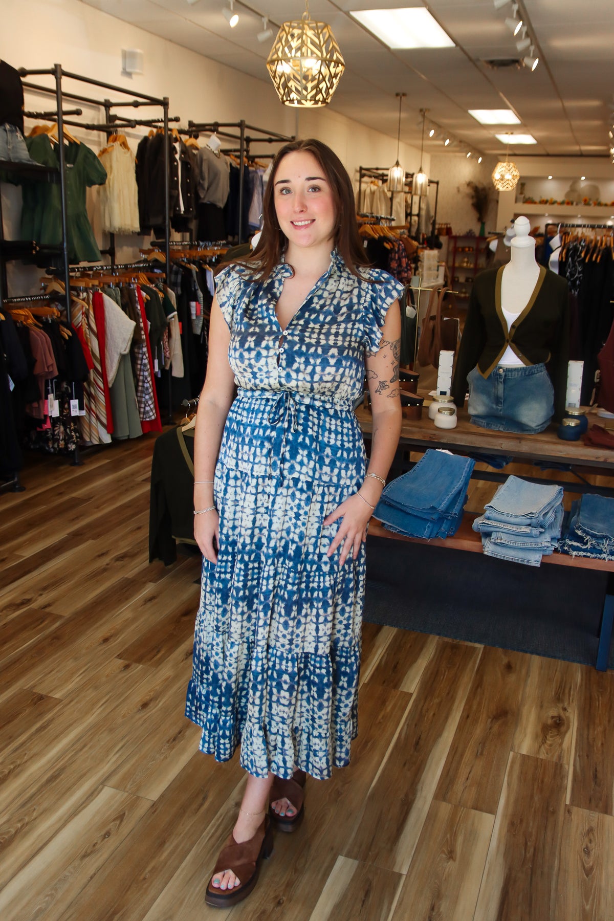 PINCH EYE-CATCHING PRINT TIERED MAXI DRESS