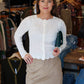 ALLIE ROSE LIGHTWEIGHT POINTELLE CARDI W/ SCALLOP EDGE