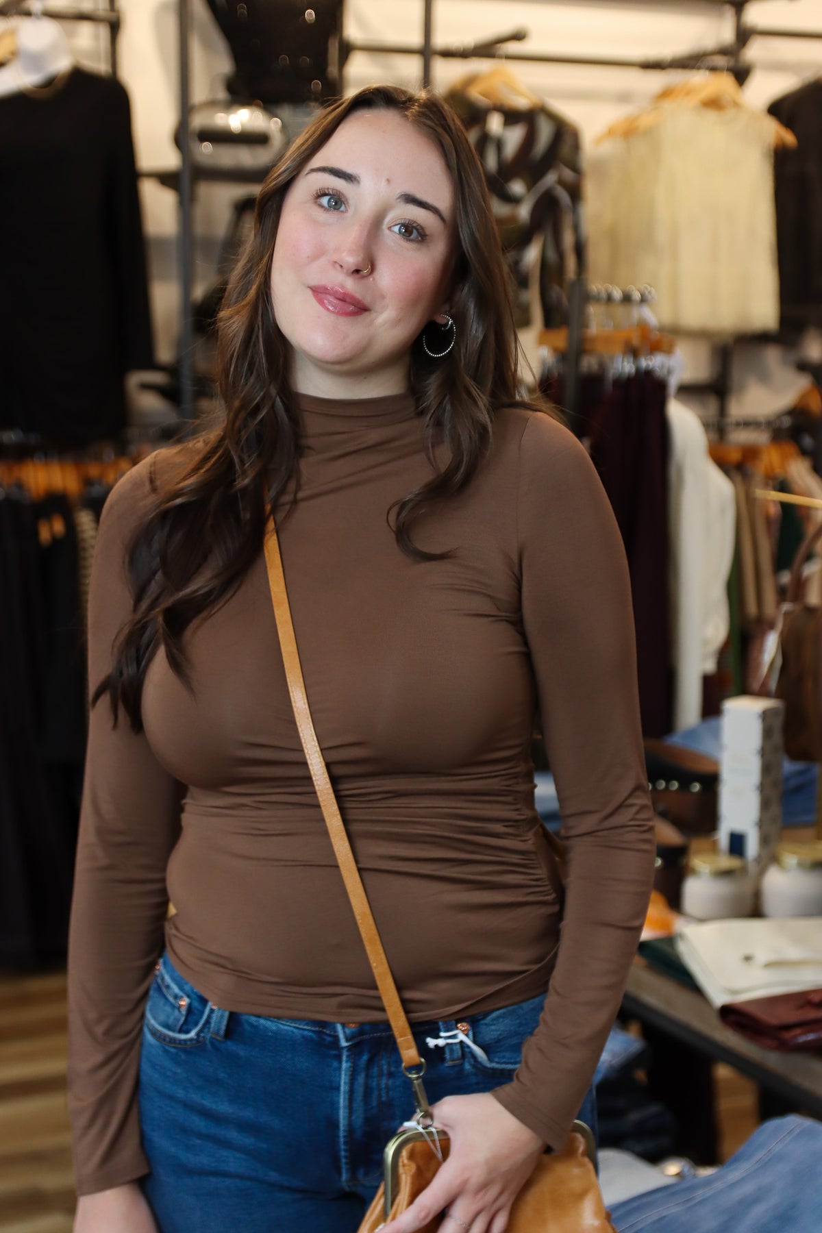 PISTOLA “NATHALIA” DRAPED MOCK NECK TOP