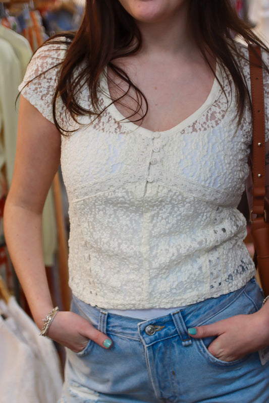 FREE PEOPLE CLARO SHORT SLEEVE TEE